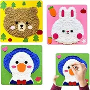 Animals Craft Kit | Educational Sewing Set Kids' Woolen Craft Kits | 3X Handmade Doll Ornaments, Kids Craft and Sew Set, Learn to Sew Kits for Kids, Creative Sewing Activity for Children