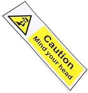 FIXOSHEE Watch Your Head Caution Sign Sticker Pvc Material Water Oil Resistant for Machinery Factory Workshop