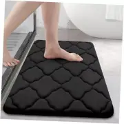 Memory Foam Bath Mat Rug 24x16, Ultra Soft Non Slip and 24" x 16" Black