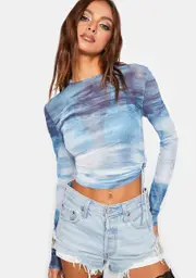 [Lioness] Blue Moonlight La Mer Mesh Top