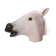 Mask Cosplay Masquerade Funny Halloween Mask Wig White horse head