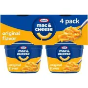 Kraft Original Easy Microwavable Macaroni and Cheese Cups 4 Count Pack, 2.05 oz