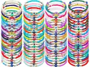 96 Pcs Evil Eye Bracelets Virgin Mary San Judas Mexican Bracelet Pack Hamsa M...