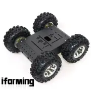 4WD Smart Robot Car Chassis Kit for Arduino Aluminum Black Wheels+Motors C3