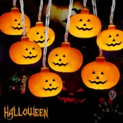 Halloween Pumpkin String Lights Indoor, Battery Operated 9.8ft 20LED Waterproof