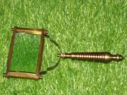 Antique Brass Vintage Nautical Rectangular Magnifier Glass Reading Magnifying