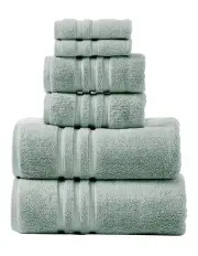 [Logan and Mason] Super Duet 6 Piece Towel Pack in Sage