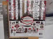 ECHO PARK LET'S LUMBERJACK COLLECTION KIT 12X12 PAPER AND STICKERS NEW A30701