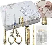 Vintage Scissors for Crafts | 6-Piece Small Vintage Scissors for Embroidery Fabric | Reusable European Antique Vintage Sewing Kit Stainless Steel Sewing Tool Set for Embroidery Borato
