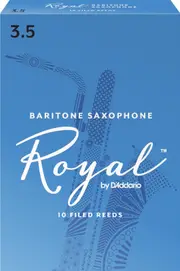 Rico Royal Baritone Sax Reeds, Strength 3.5, 10-pack