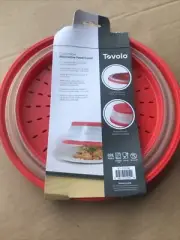 Tovolo Vented Collapsible Microwave Food Cover Dishwasher Safe BPA Free Red