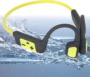 Bone Conduction Headphones with Built-in Mic - IPX8 Waterproof Swimming Headphones | Anti-Slip | No Ear Pressure/Deforming | Wireless 32GB MP3 Player | 10H Battery,Running,Cycling,Green