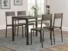 Luna 5-Piece Rectangular Dining Set Dark Brown And Matte Black
