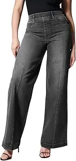 Jeans for Women Wide Leg Slim Fit Denim Pants Straight Leg Mid Waisted Trouser Solid Strench Trendy Casual Jean Pant