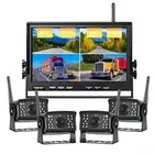 Digital Wireless 10.1" Quad DVR Monitor 4x 1080P AHD Reversing Camera For Truck