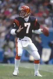 Boomer Esiason Cincinnati Bengals drops back to pass in - Football 1988 Photo 4