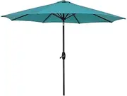 Parasols 2.7m Garden Umbrella Outdoor Sun Shade for Patio/Beach/Pool, Umbrellas with Winding Crank Tilt Function, Sunscreen UV70+, Lake Blue (Color : Lake Blue, Size : 9ft/270cm)
