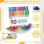 Glitter Gel Pens, Shuttle Art 80 Pack Gel Pens 40 Colours Glitter Gel Pen Set wi