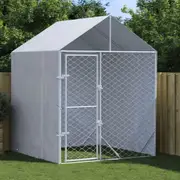 Andala Pets Outdoor Dog Kennel with Roof Silver 2x2x2.5 m Galvanised Steel