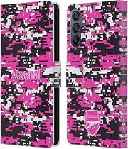 Head Case Designs Officially Licensed Arsenal FC Pink Digital Camouflage Crest Patterns Leather Book Wallet Case Cover Compatible with Samsung Galaxy A15