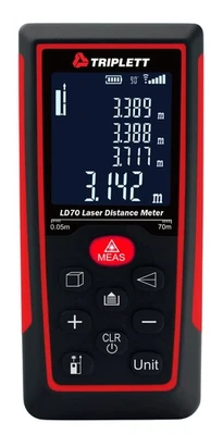 LD70 2" - 230' Laser Distance Meter with Volume Measurement, Pythagorean Mode...