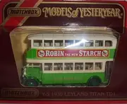 [Matchbox] Models of Yesteryear Y-5 1930 Leyland Titan TD1 Robin The New Strarch Green and Cream Diecast 1:76 Scale