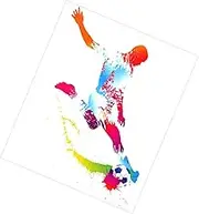 ETHZZLE Bedroom Wall Decal Sports Wall Sticker Soccer Player Decal PVC Adhesive Decor