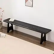Farmhouse Dining Bench, Solid Wood Entryway Bench with Solid Wood Leg, End of Bed Bench with Armless Design, Footstool Entryway Shoe Bench for Dining Room, Bedroom(100 * 35 * 45cm/39 * 14 * 18in)