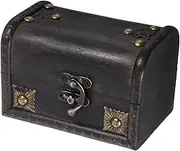 DOITOOL Retro Treasure Chest Chinese Wooden Storage Box Vintage Decorative Jewelry Box for Home