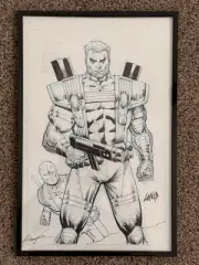Cable & Deadpool, Rob Liefeld Original Comic Art, Marvel, Disney, Fox