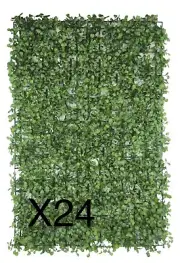 24pcs 40cm*60cm Artificial Boxwood Wall Hedge Mat PE Privacy Fence Grass Panels
