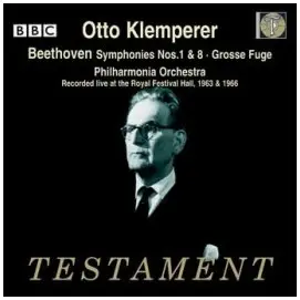 TESTAMENT SBT1405 貝多芬第一號，第八號交響曲 Klemperer New Philharmonia Orchestra Beethoven Symphony No1 Op21 No8 Op93 (1CD)