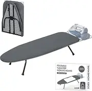 ZOES HOMEWARE Metal Mesh Panel Tabletop Ironing Board | Foldable Iron Board | Heavy Duty Small Iron Board with Heat Resistant Cover and 100% Cotton 8mm Thicken Pad | 31.5"x11.8"x6.2"