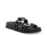 NEW Rebecca Minkoff Women Veeoleeta Faux Pearl Two Strap Adjustable Slide Sandal
