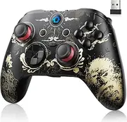 DIANVEN Wireless PC Controller, Hall Effect Enhanced Precision, Controllers for P/C Gaming, Compatible with PC/Steam/iPhone/Android/Switch/PS3, Black and Gold Wukong
