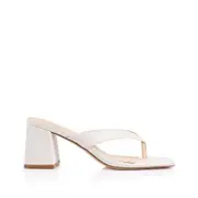 Stoked Block Heel Thongs - Chalk White