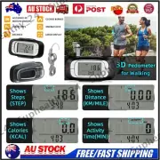 3D Sensor Pedometer Step Walking Distance Calorie Counter Jogging Running w/Clip