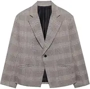 [Zadaos] Women Plaid Stripe Coat Set High Waist A Line Lady Mini Skirt Sets Office Full Sleeve Button Jacket Suit