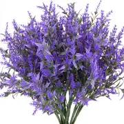10 Pcs Artificial Flowers Artificial Greenery Lavender Fake Flowers UV Resistant