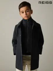 Reiss Navy Logan 9-13 yrs Gabardine Coat with Removable Gilet (E11007) | $195