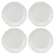 French Perle Bead Dinner Plates, Set of 4, 4 Count, White