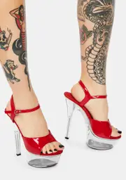 [Ellie Shoes] Sassy Presence Clear Platform Heels