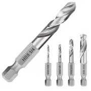 1/4 Hex Shank Drill Bit Set 5PCS Stubby Drill Bit Set for Metal M2 Short1604