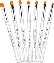 EZONEDEAL 7 Pcs Nail Brushes For Nail Art, Flat, Nail Design Tools For Nail Detail Painting, Gel Nail Brush For Nail Extension Nail Art Liner, Nail DIY, Gel Polish Brushes, Nail Extension Gel Brush
