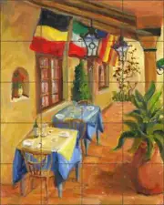 Cafe Tile Backsplash Joanne Morris Margosian Tuscan Art Ceramic Mural JM094