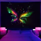 Music Wall Art Poster Blacklight Tapestry UV Reactive Wall Hanging