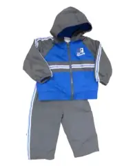 Al & Ray Infant Boys 2 PC Gray & Blue Jacket & Pants Track Suit Set 12m