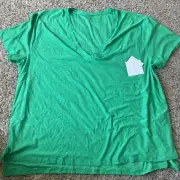 beyond yoga Womens Spacedye V Neck Tee Short Sleeve Green Plus Size 4X $68