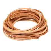 3.3 Yards 2mm Flat Leather Cord, Leather Lacing Strips for DIY Crafts Pure Brown
