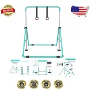 Adjustable Gymnastics Bar with Rings - Perfect for Child Development